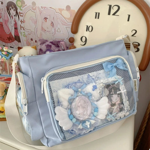 Trendy Transparent Simple Crossbody Bag Girls Large Capacity School Shoulder Comfortable Versatile