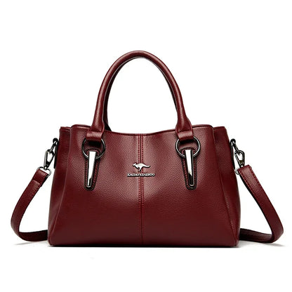Luxury Leather Handbag for Women – 3-Layer Crossbody Tote