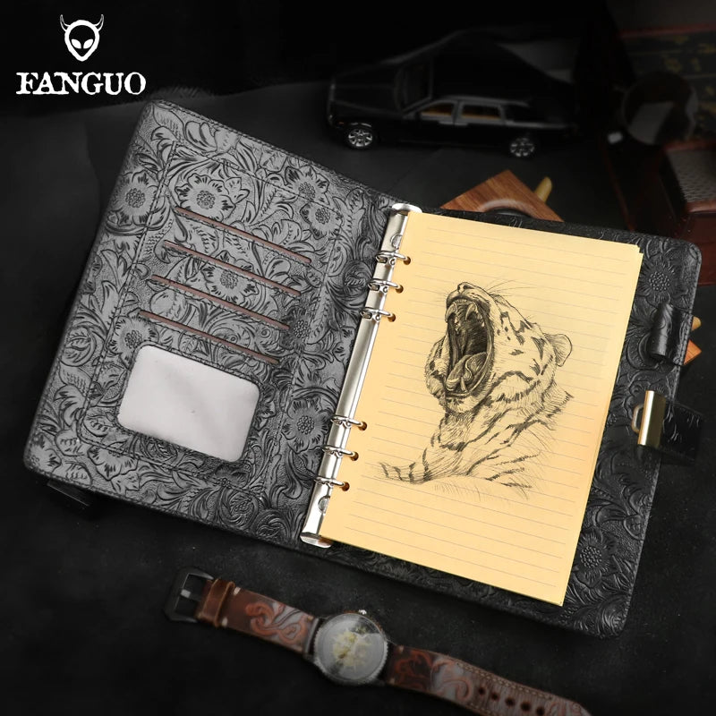 Locked Leather Journal A5 Notebook with Password Lock