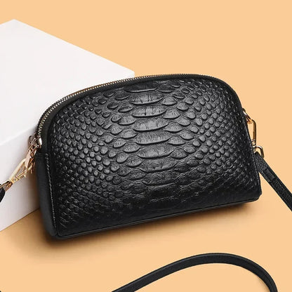 Crocodile Pattern Leather Crossbody Bag – Women's Shoulder Bag