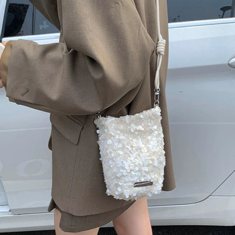 Sequin Crossbody Bag – Mini Glitter Evening Purse for Women