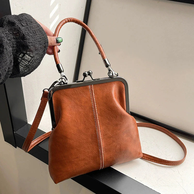 Vintage Soft Leather Crossbody Handbag for Women
