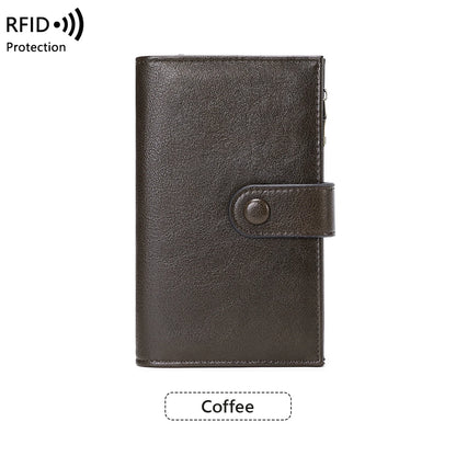 RFID Blocking Women's Trifold Leather Clutch Wallet