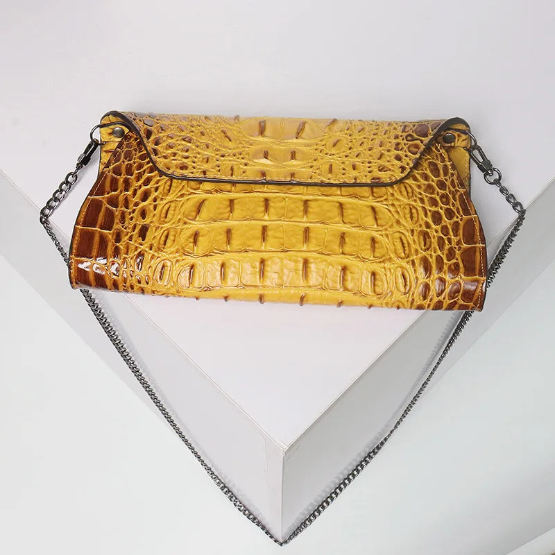 Crocodile Pattern Clutch Envelope Bag for Women