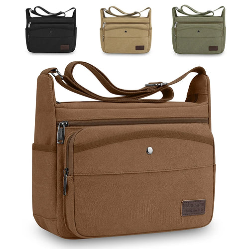 Men's Canvas Shoulder Bag – Casual Crossbody Messenger