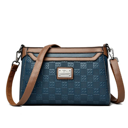 Women's Plaid Leather Crossbody Shoulder Bag – Designer Handbag