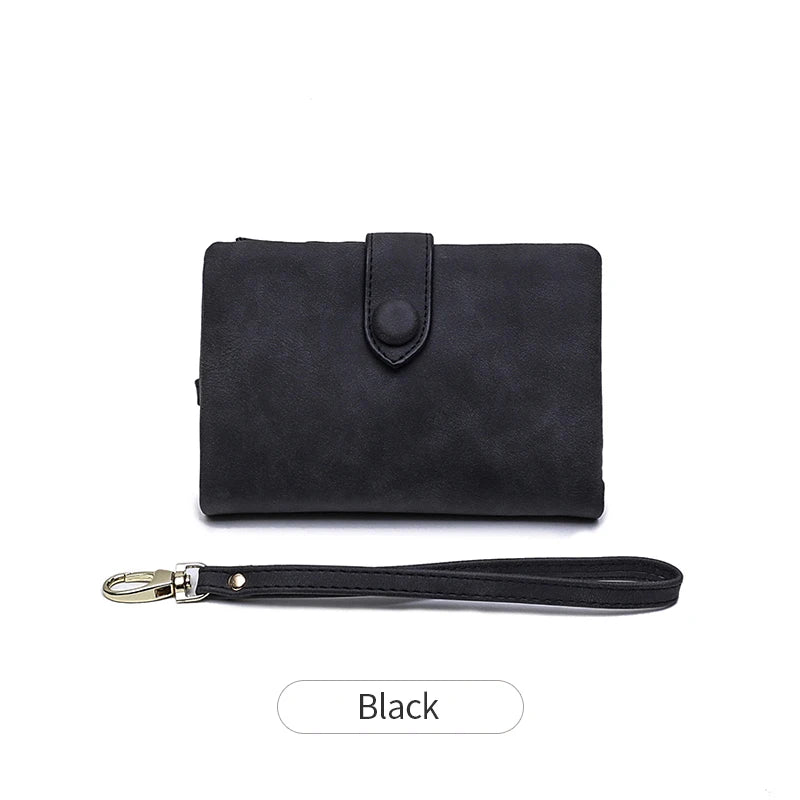 Frosted Tri-Fold Wallet for Women – Cute Multi-Card Slot Wristlet Purse