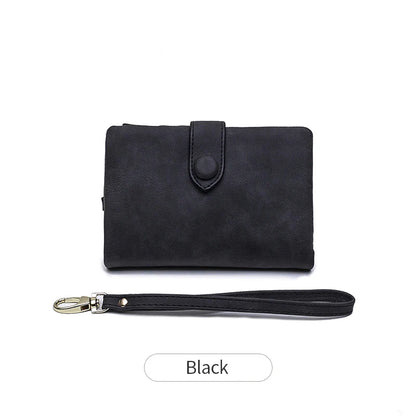 Frosted Tri-Fold Wallet for Women – Cute Multi-Card Slot Wristlet Purse