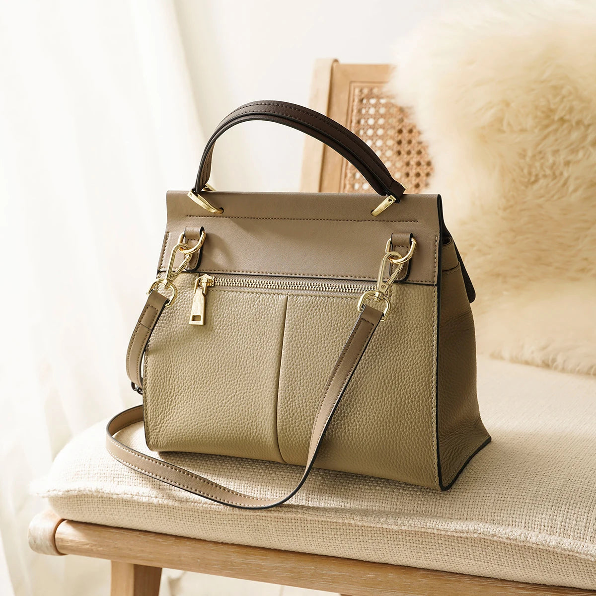 Spring Summer Lady S Bag Cow Leather Retro Female Shoulder Large Capacity Flap Purse Luxury Office