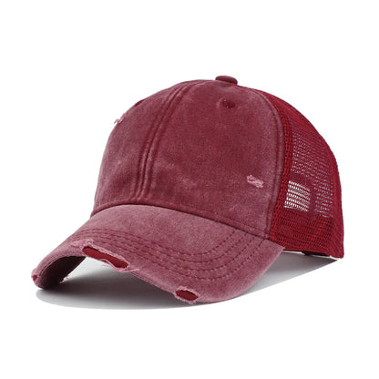 Mesh Baseball Cap – Vintage Washed Trucker Hat