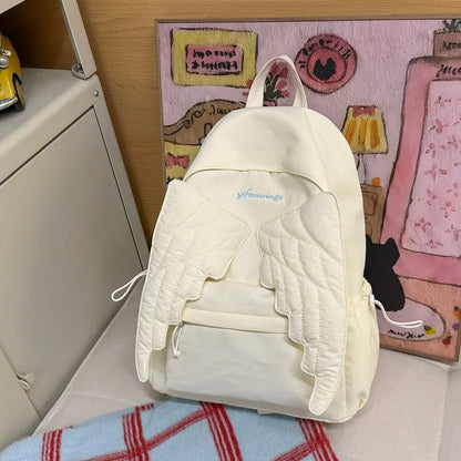 Y2K Angel Wing Canvas Backpack for Women