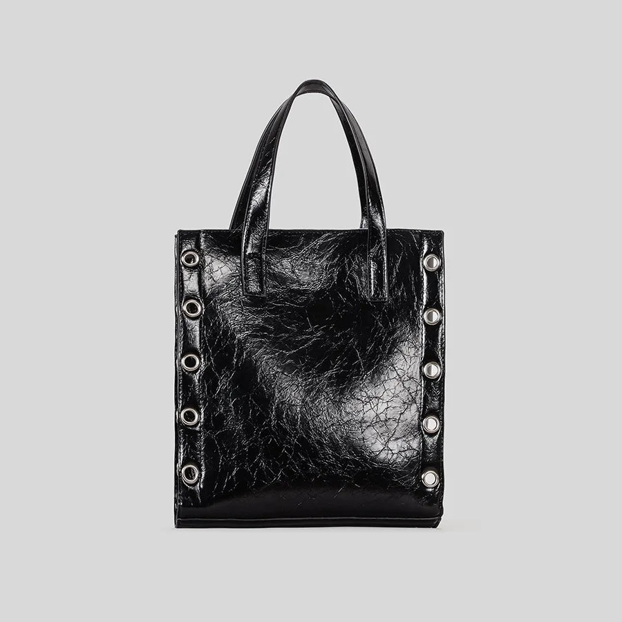 Rivet Buckets Bag Designer Women Handbags Luxury Pu Leather Shoulder Crossbody Bags Punk Small Tote