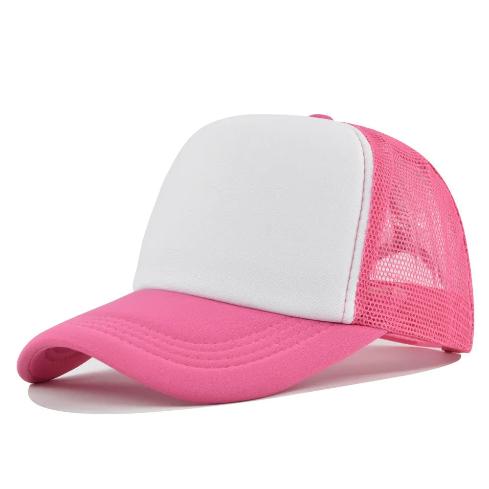Plain Trucker Hat – Adjustable Mesh Snapback Baseball Cap