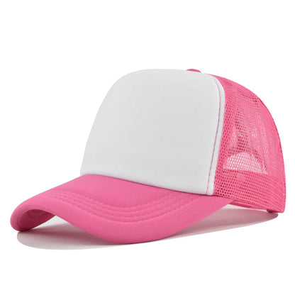Plain Trucker Hat – Adjustable Mesh Snapback Baseball Cap