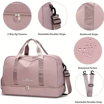 Gym Duffel Bag with Shoe Compartment – Large Sports Travel Bag