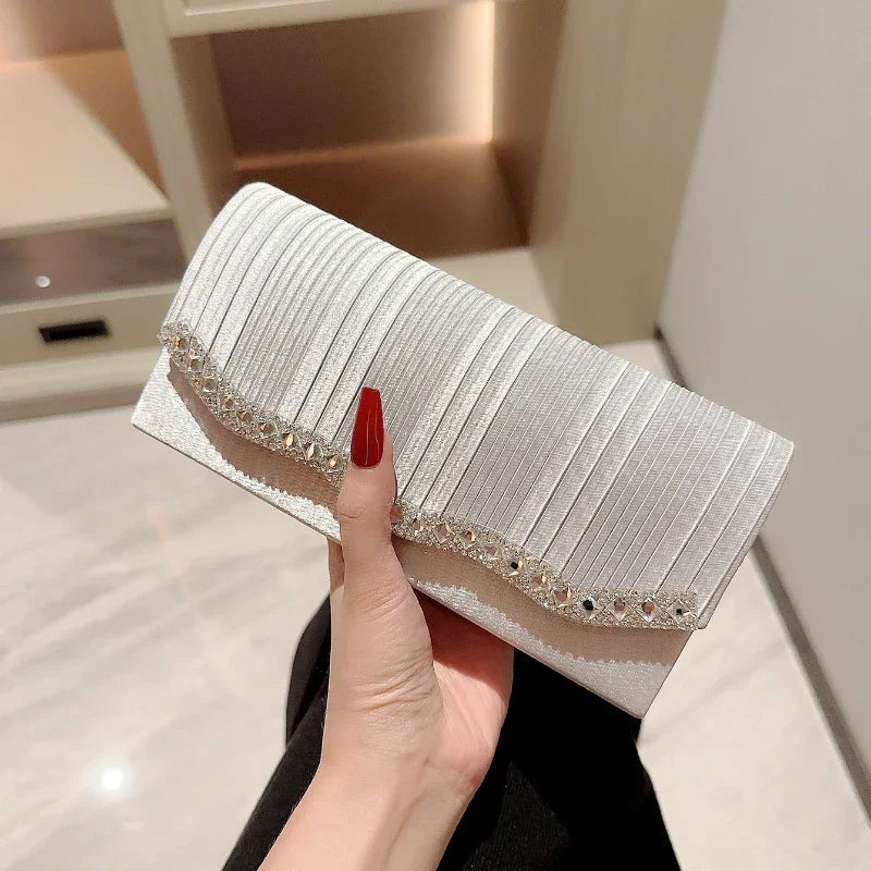 Glitter Evening Clutch Bag – Elegant Chain Shoulder Purse for Women