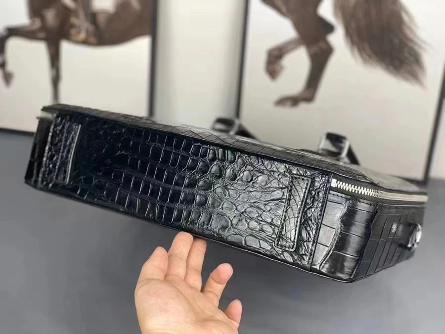 Luxury Crocodile Leather Briefcase for Men