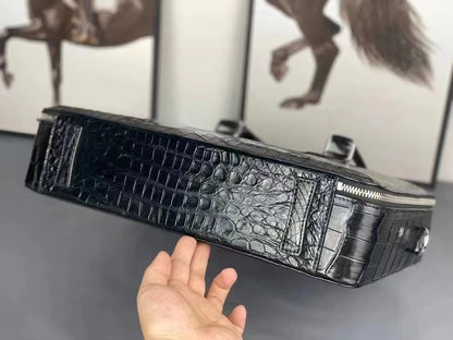 Luxury Crocodile Leather Briefcase for Men
