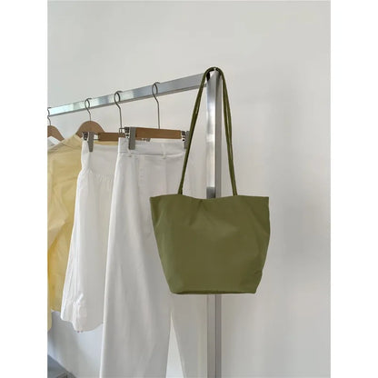 Nylon Bucket Tote Bag for Women – Casual Shoulder Handbag