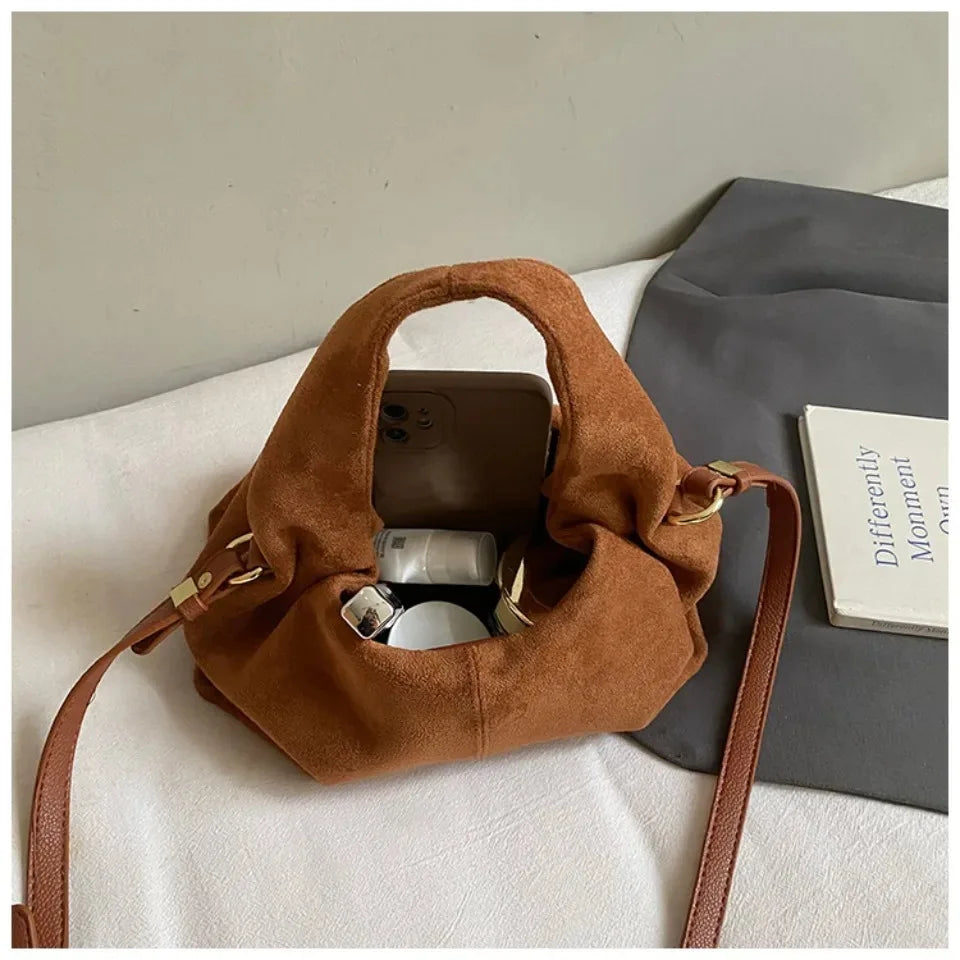 Faux Suede Mini Handbag – Luxury Women's Top-Handle Bag
