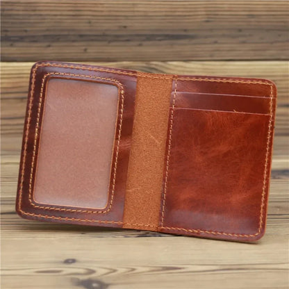 Leather Card Holder Slim Wallet Men Vintage Credit Card Case