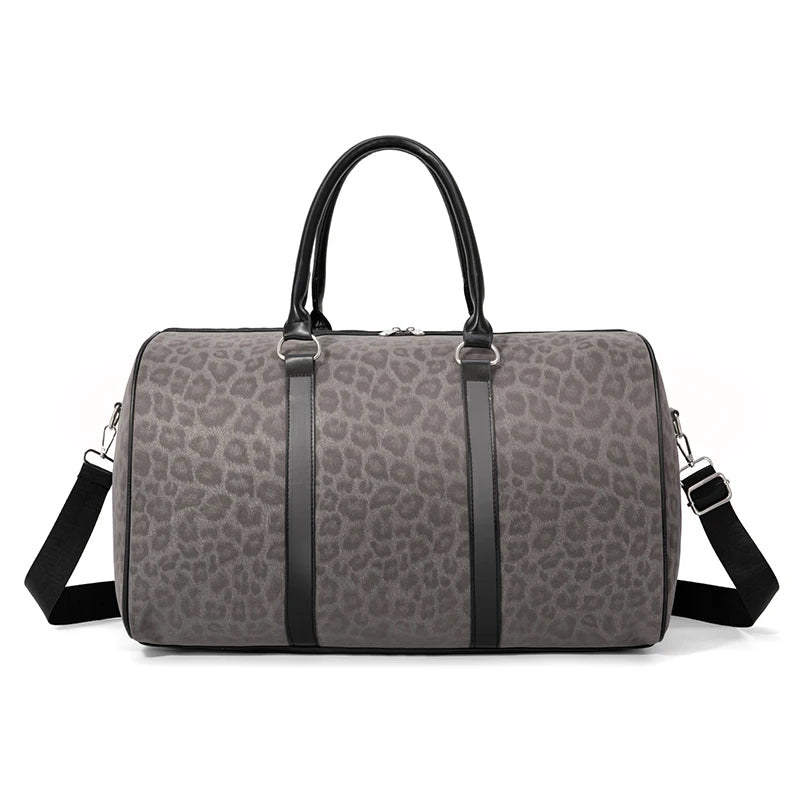 Leopard Print Weekender Duffle Bag – Travel Overnight Bag