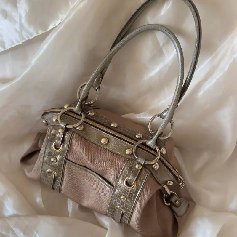 Patchwork Shoulder Bag for Women – Chic Large Capacity Tote