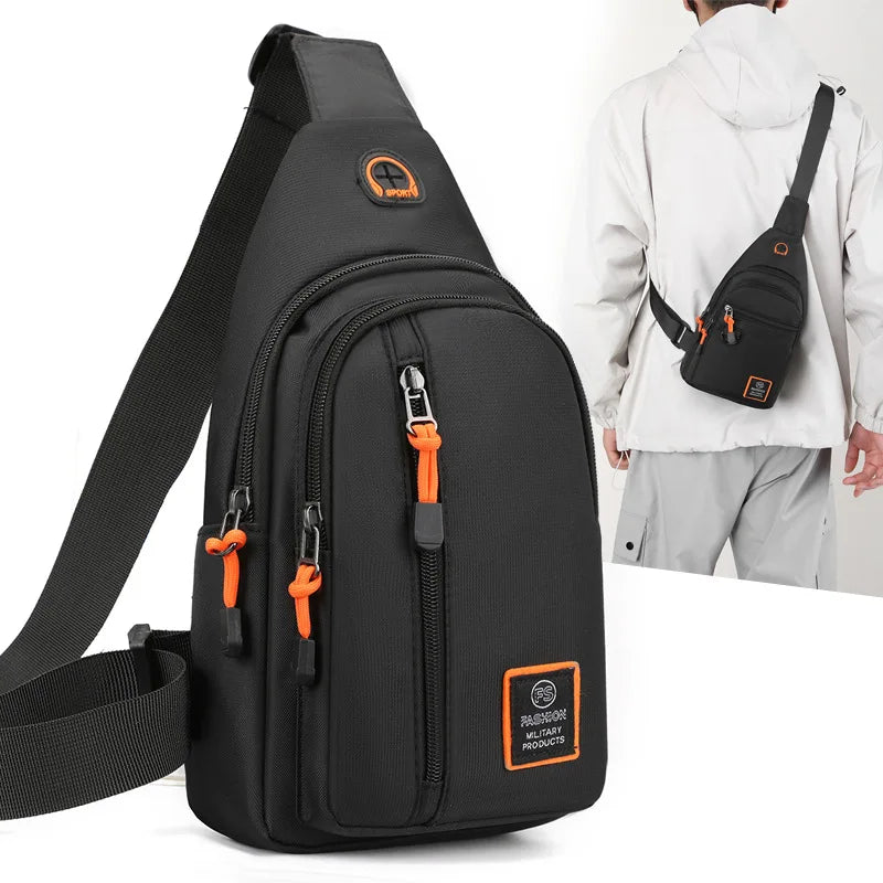 Men's Waterproof Oxford Crossbody Bag – Sports & Travel Chest Pouch