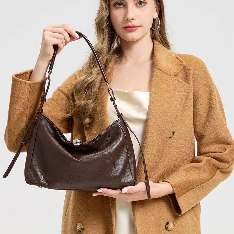 Women's Genuine Leather Crossbody Bag Large Capacity
