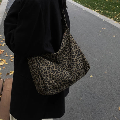 Leopard Print Shoulder Bag for Women – Lightweight High-Capacity Crossbody Tote