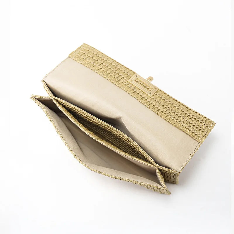 Straw Woven Clutch Bag – Women's Raffia Crochet Beach Purse
