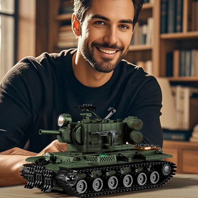 KV-2 Heavy Tank MOC Building Set – 2235-Piece Military Brick Model