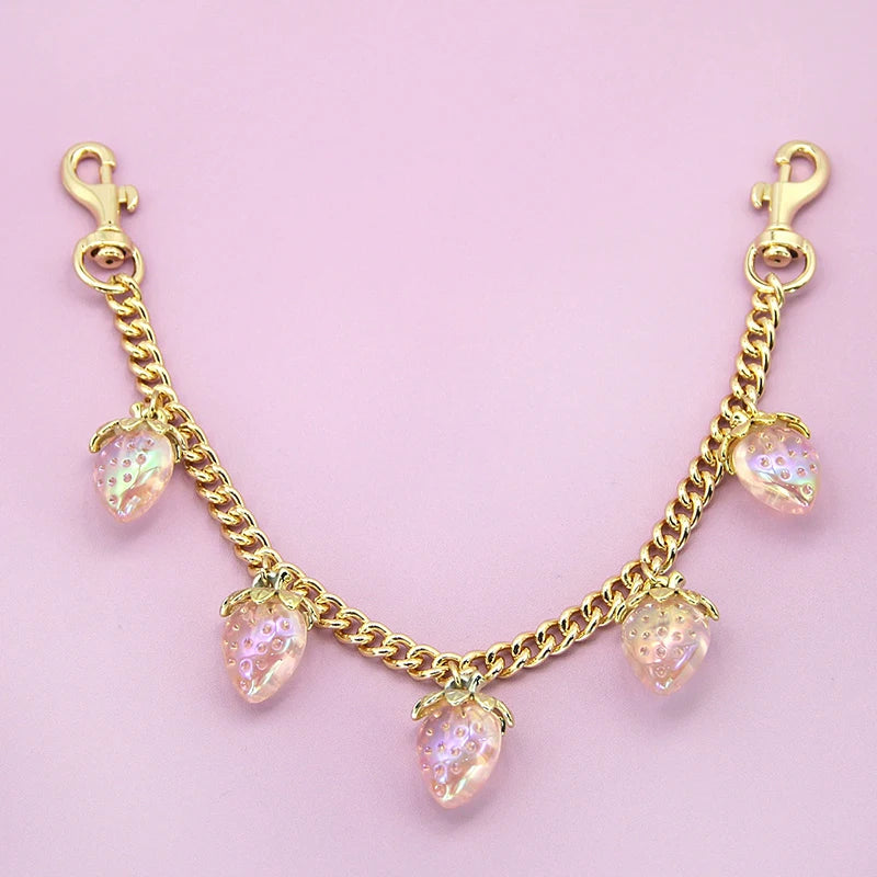 Strawberry Bag Charm Chain – Cute Pendant Keychain Accessory