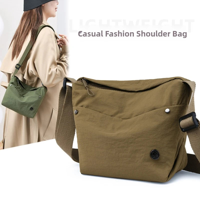 Lightweight Nylon Crossbody Bag – Wide Strap Women's Shoulder Bag