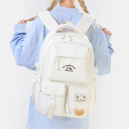 Waterproof Nylon Backpack – Korean Style Women's School & Travel Bag