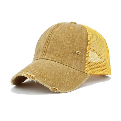 Mesh Baseball Cap – Vintage Washed Trucker Hat