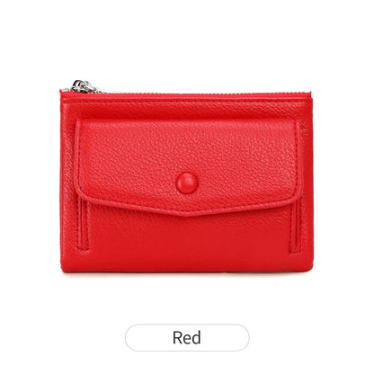Women's Zip Coin Purse – Multi-Card Short Wallet with Buckle
