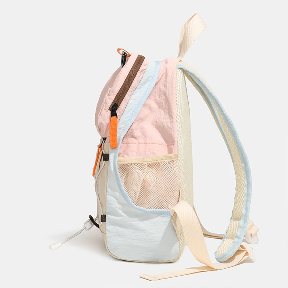 Color Block Mini Nylon Backpack – Lightweight Hiking & Daily Bag