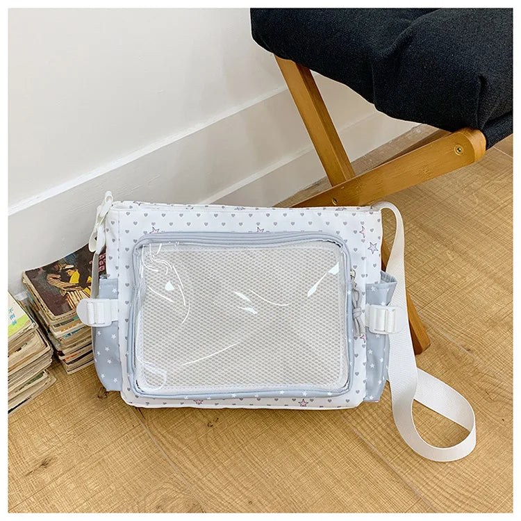 Itabag Large Capacity Crossbody Bag Clear Window Star Print