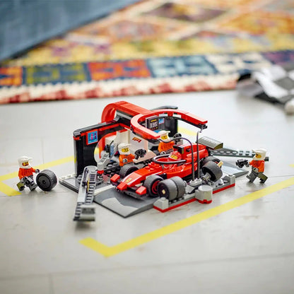 LEGO 60443 F1 Pit Stop Crew Building Set – Ferrari Race Car Toy 322pcs