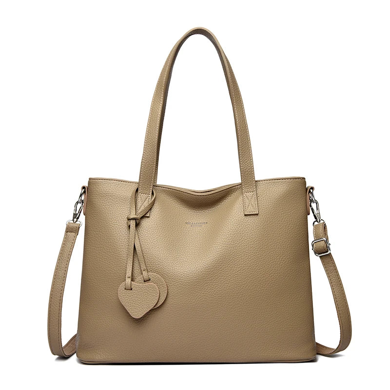 Soft Leather Tote Bag for Women – Designer Shoulder & Crossbody Handbag