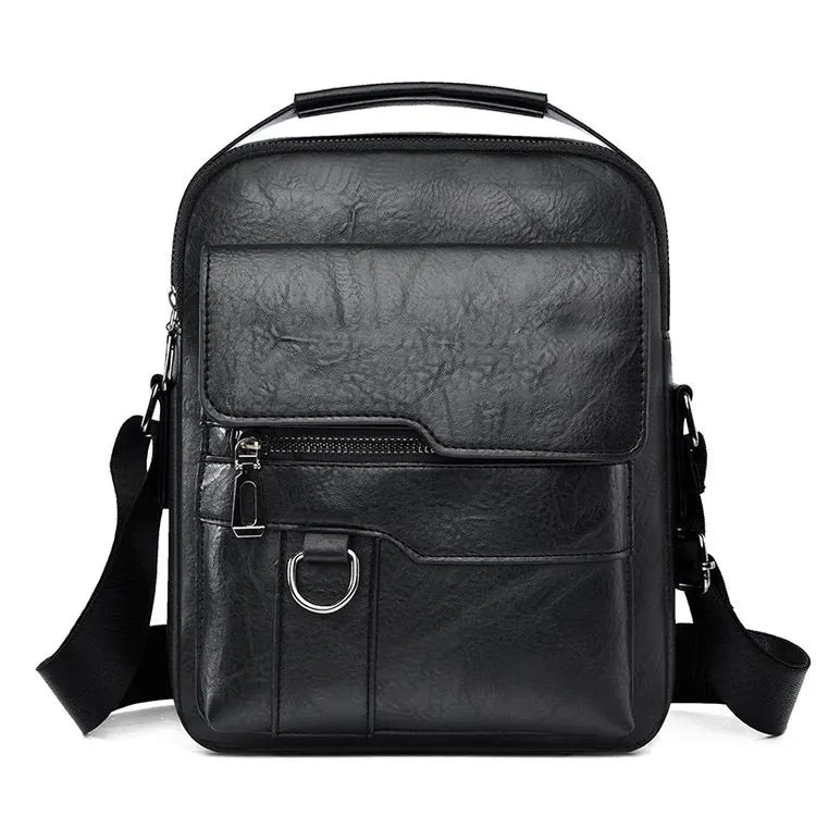 Men's PU Leather Messenger Bag – Business Crossbody Shoulder Bag