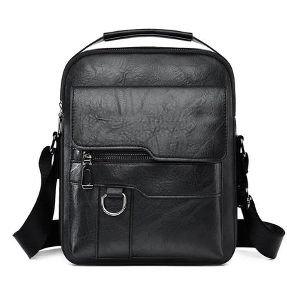 Men's PU Leather Messenger Bag – Business Crossbody Shoulder Bag
