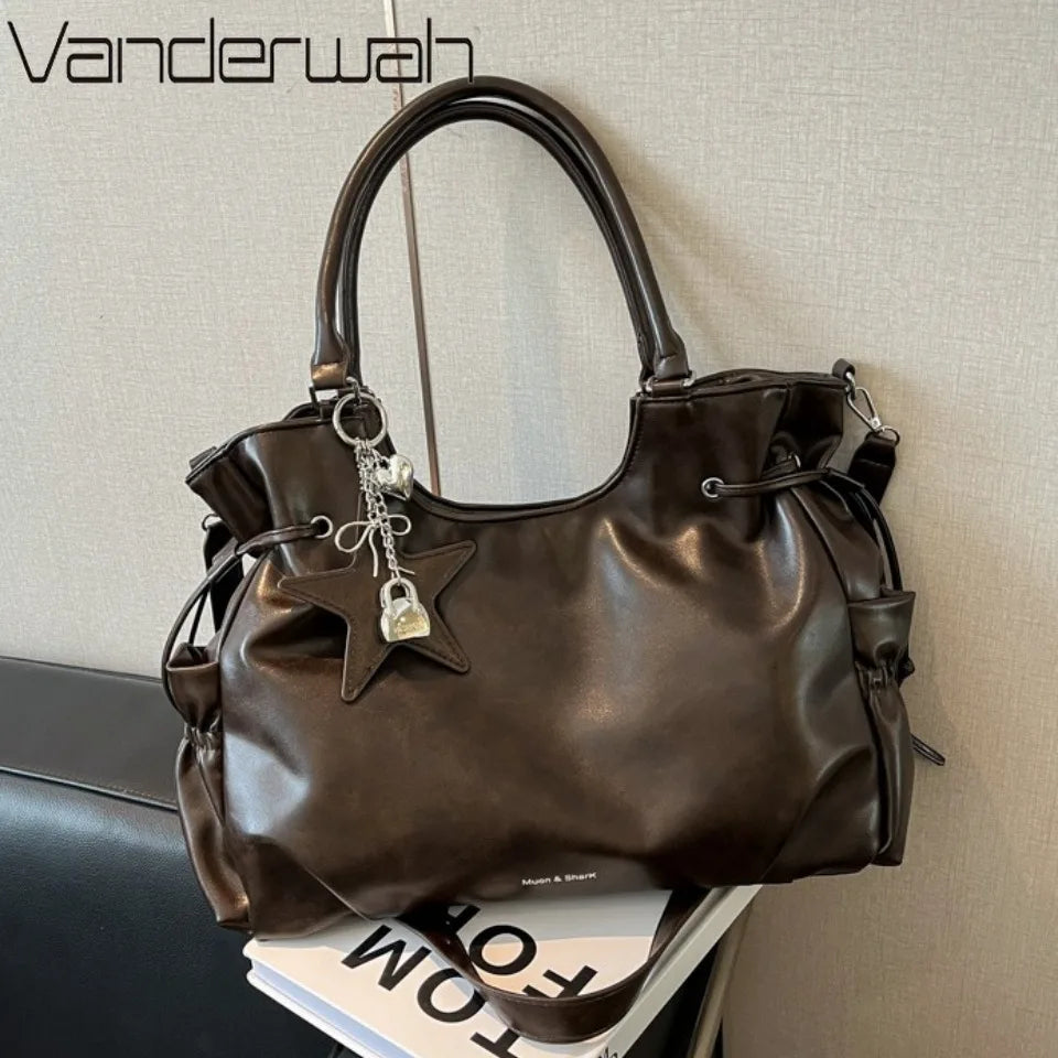 Oil-Wax Leather Tote Bag – Large Capacity Laptop Handbag