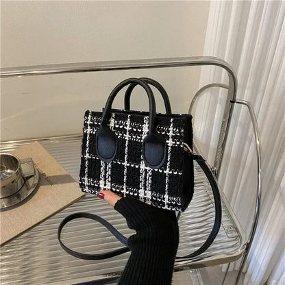 Mini Check Pattern Crossbody Bag – Lightweight Women's Shoulder Handbag