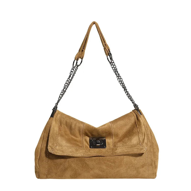 Denim Chain Shoulder Bag for Women – Large Capacity Retro Hobo