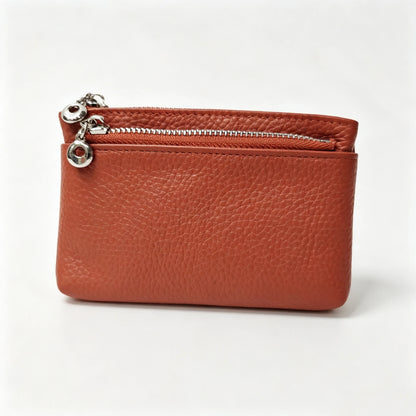 Genuine Leather Zipper Coin Purse for Women