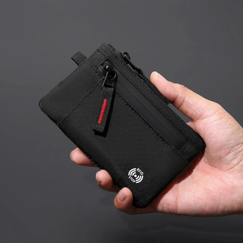 RFID Blocking Slim Wallet – Tactical Nylon Zipper Card Holder
