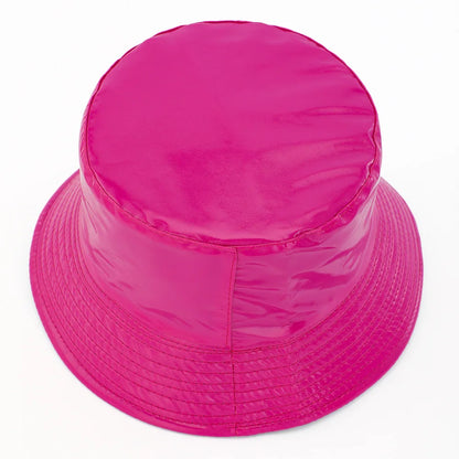 Reversible Faux Leather Bucket Hat for Women – Waterproof PU