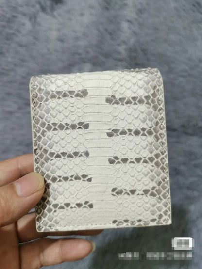 Genuine Python Snake Skin Leather Bifold Wallet for Men